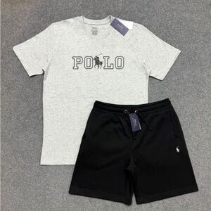 Polo by Ralph Lauren Gray T-Shirt and Black Shorts Set